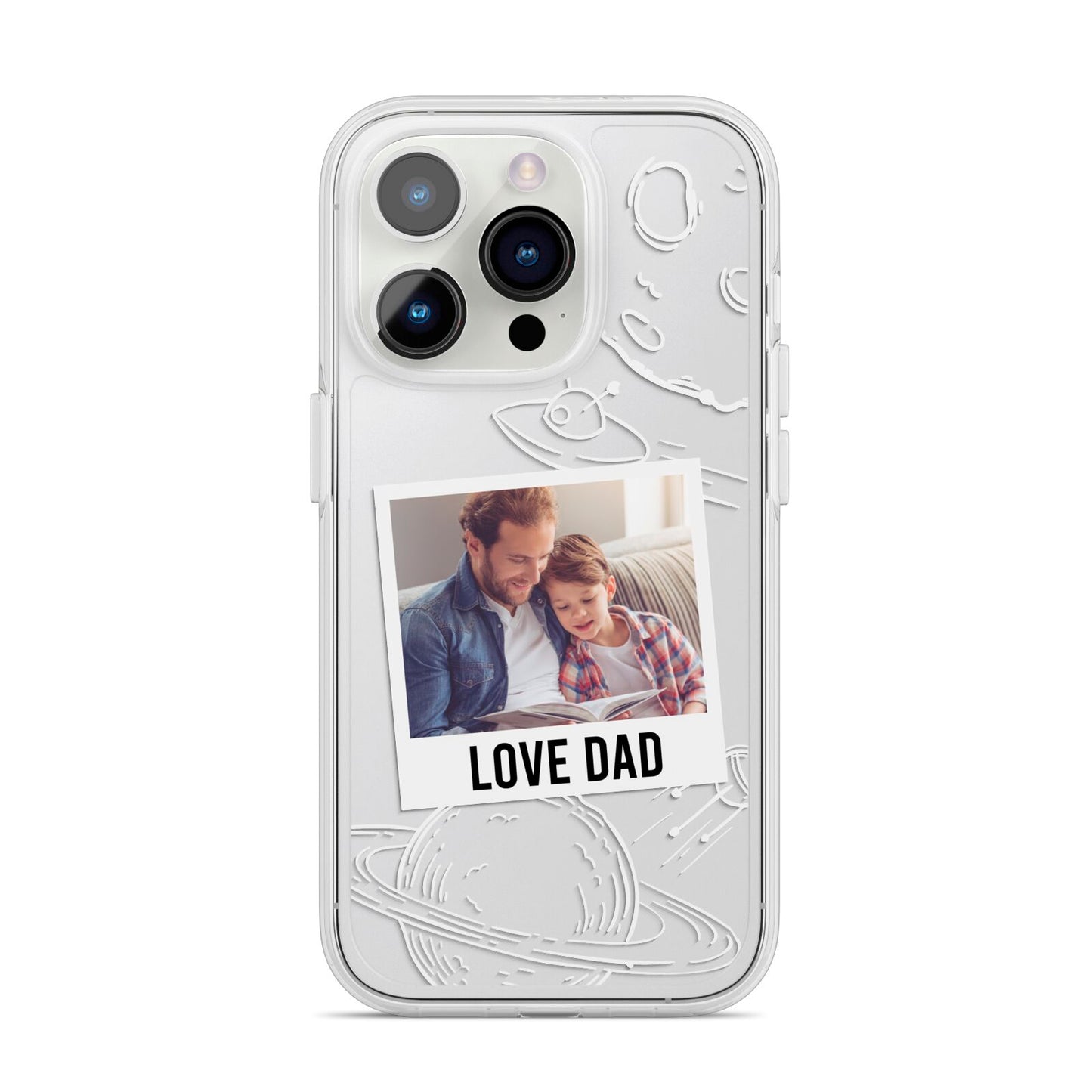 Personalised From Dad Photo iPhone 14 Pro Clear Tough Case Silver