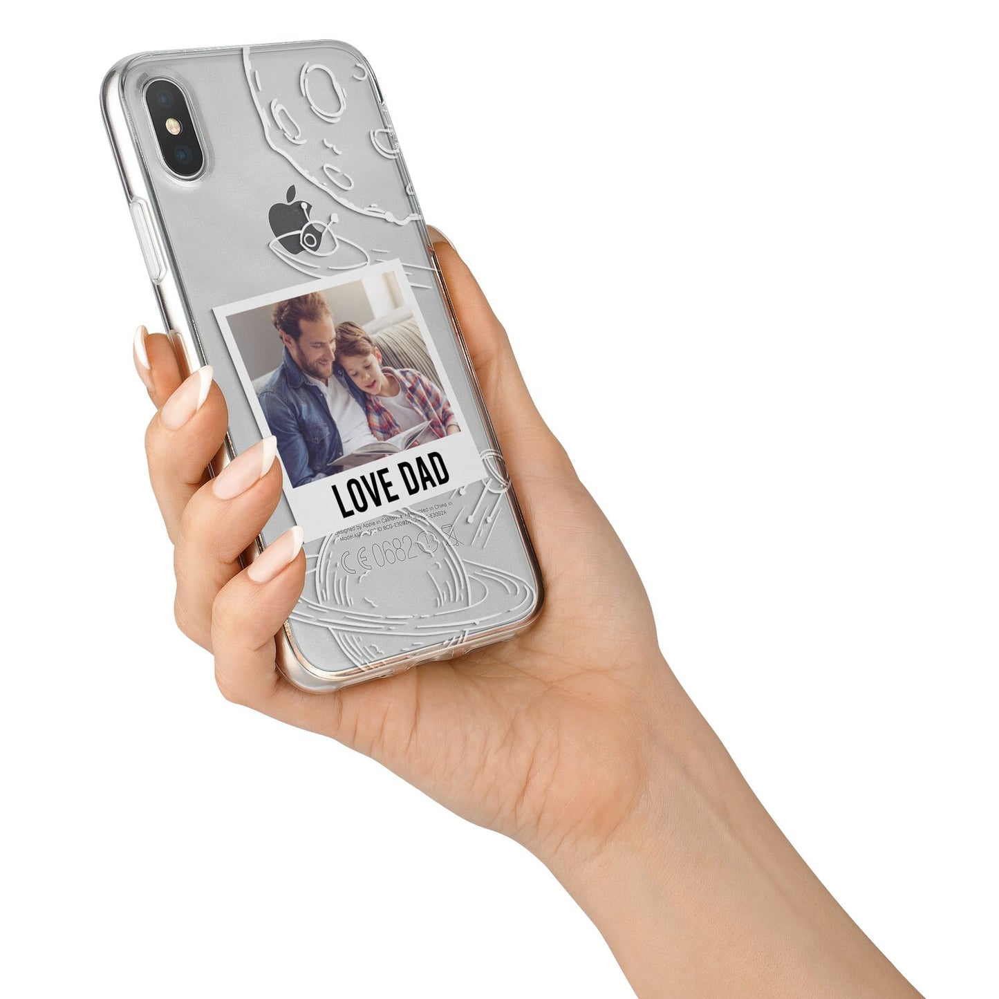 Personalised From Dad Photo iPhone X Bumper Case on Silver iPhone Alternative Image 2