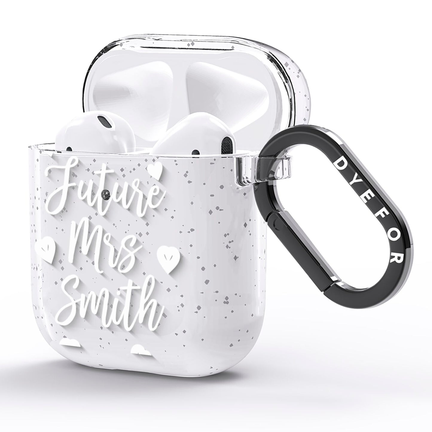 Personalised Future Mrs AirPods Glitter Case Side Image