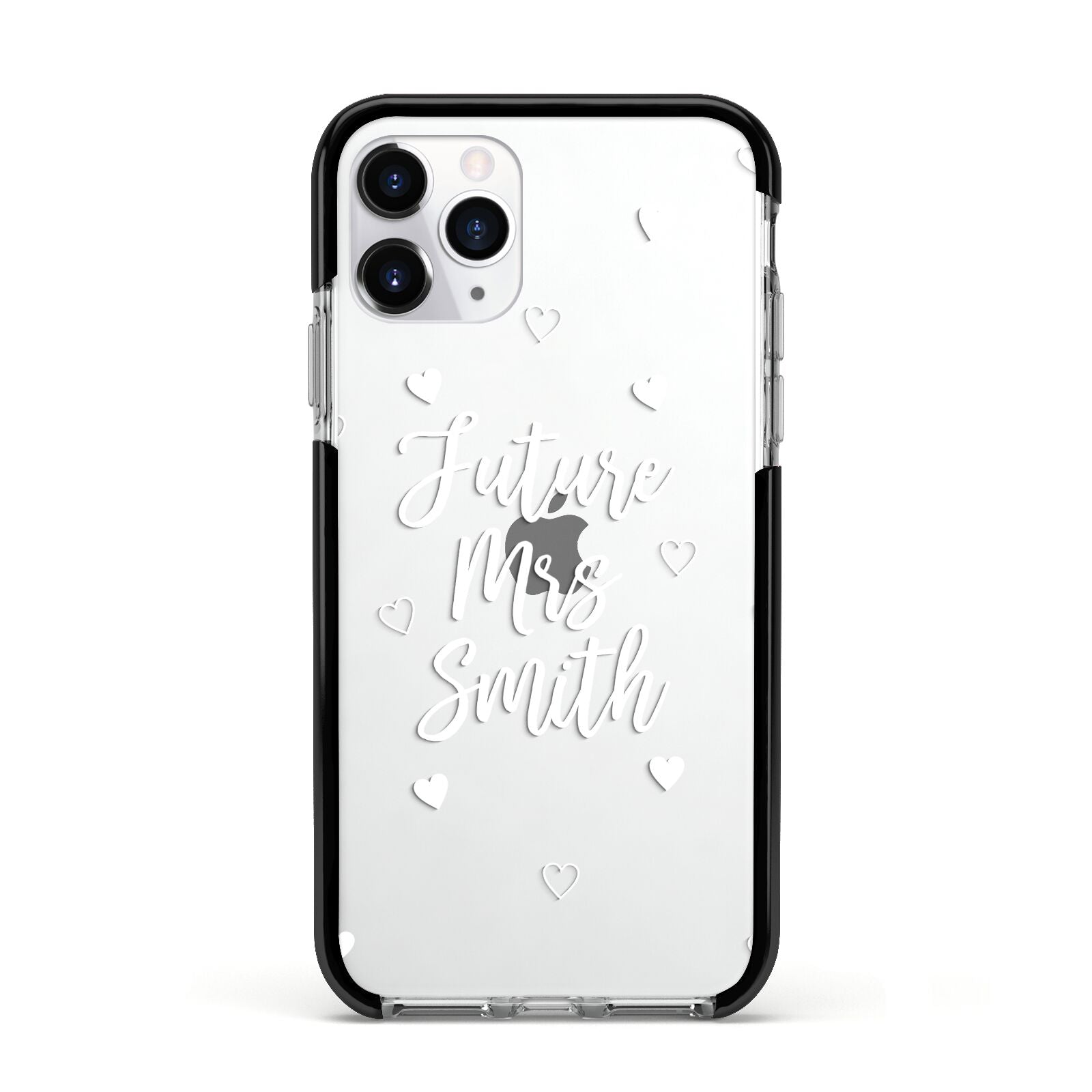 Personalised Future Mrs Apple iPhone 11 Pro in Silver with Black Impact Case