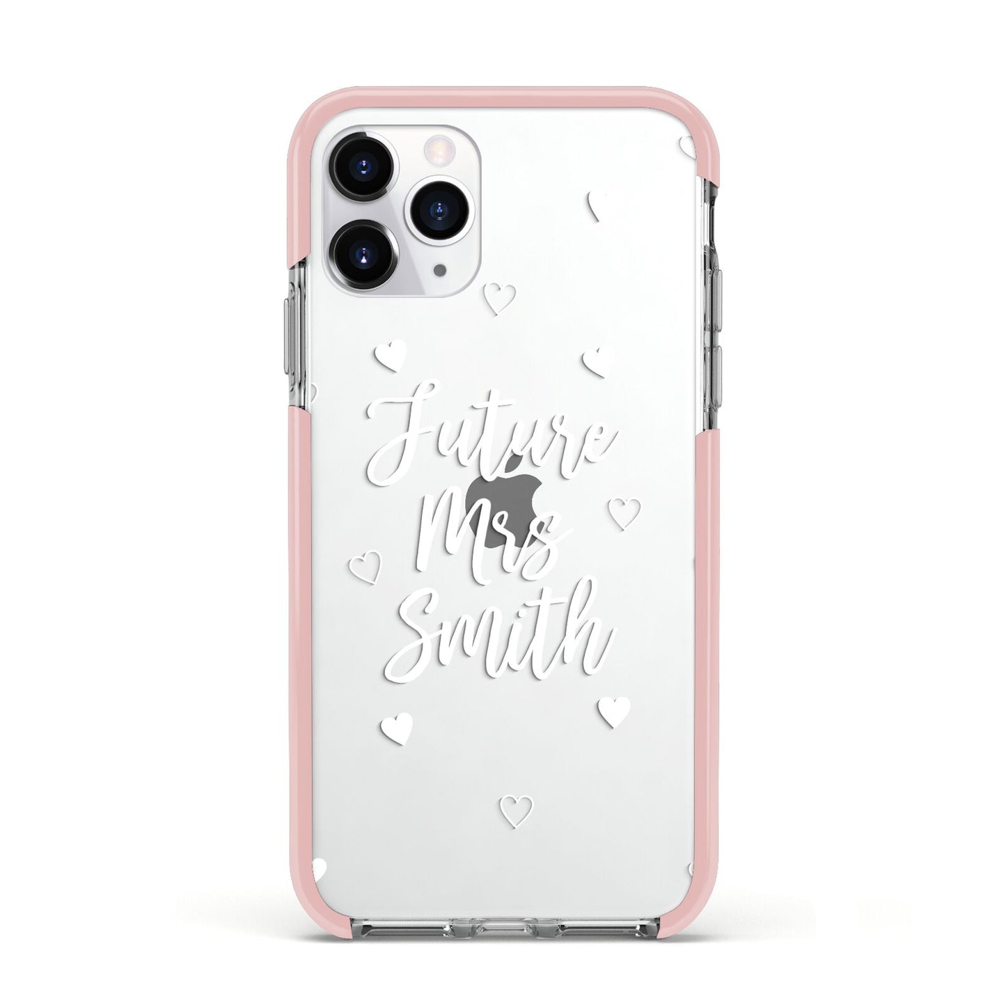 Personalised Future Mrs Apple iPhone 11 Pro in Silver with Pink Impact Case