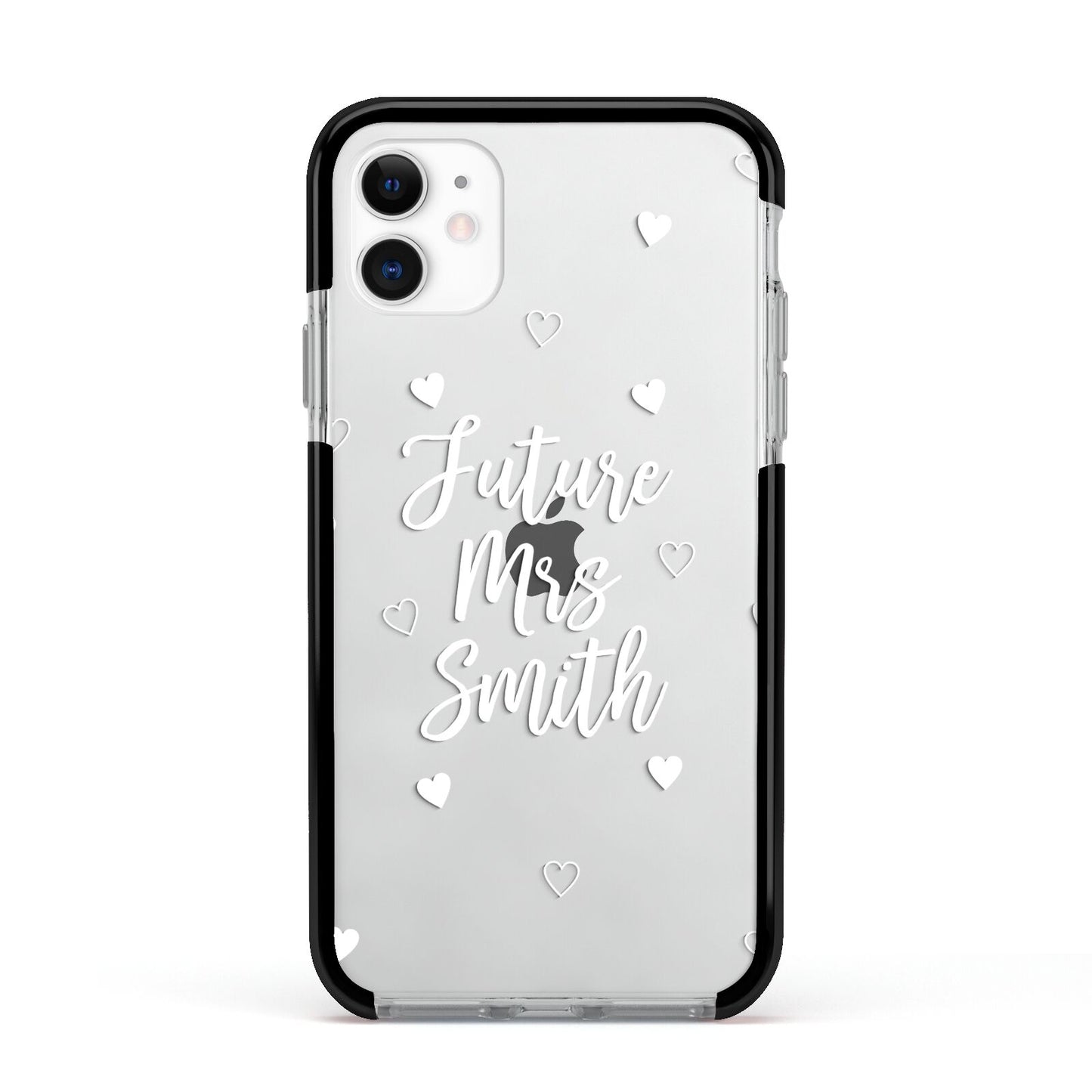 Personalised Future Mrs Apple iPhone 11 in White with Black Impact Case