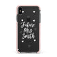 Personalised Future Mrs Apple iPhone Xs Max Impact Case Pink Edge on Black Phone