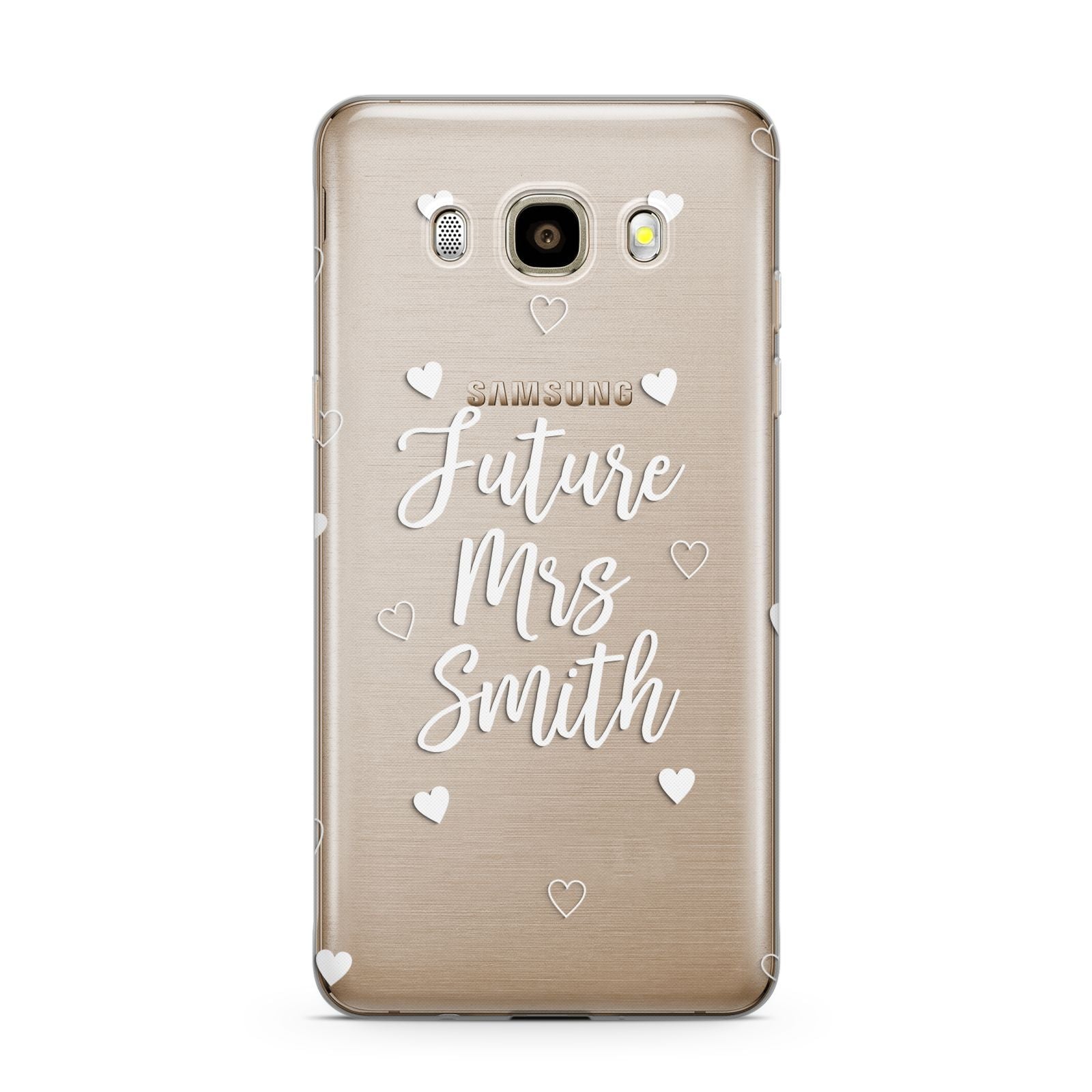 Personalised Future Mrs Samsung Galaxy J7 2016 Case on gold phone