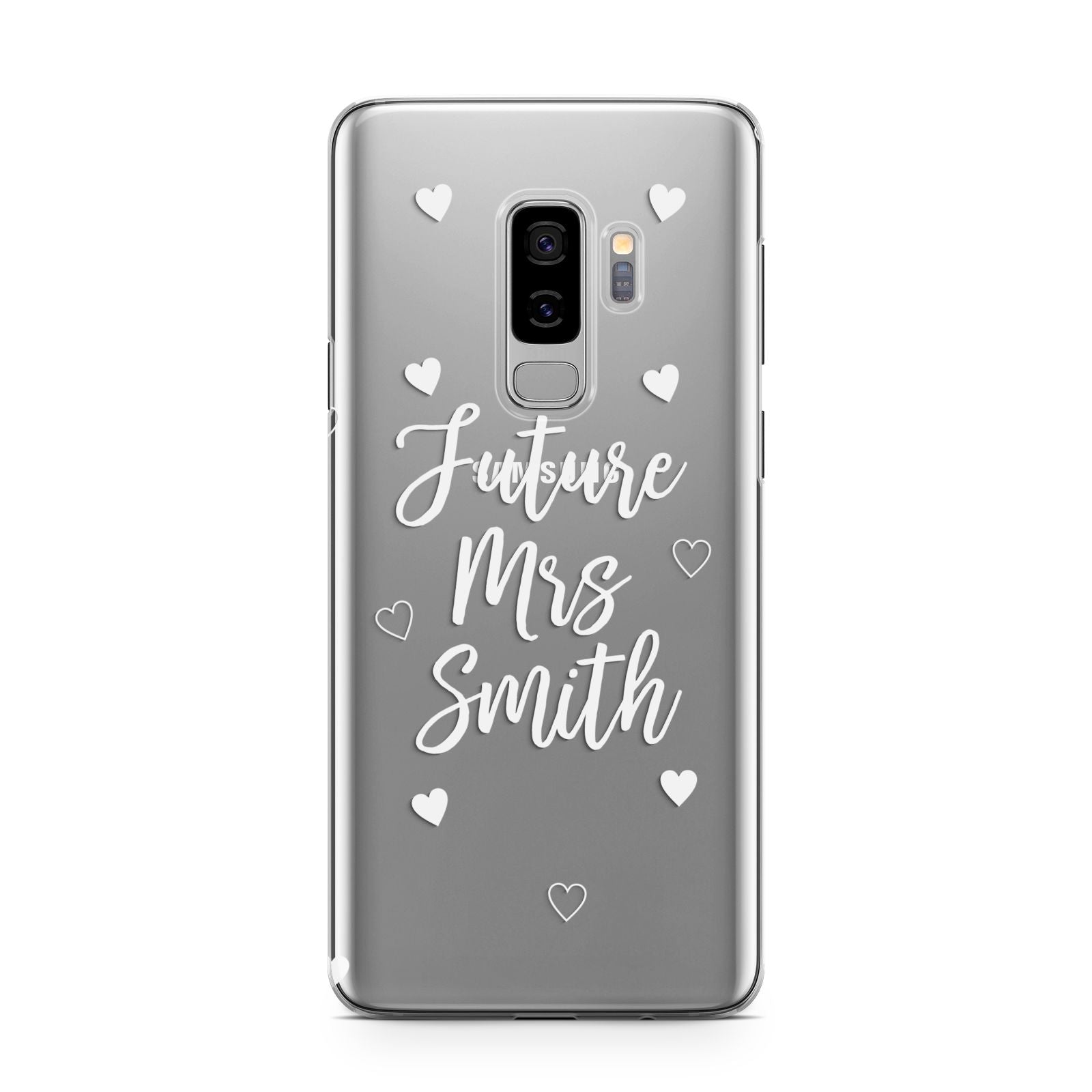 Personalised Future Mrs Samsung Galaxy S9 Plus Case on Silver phone