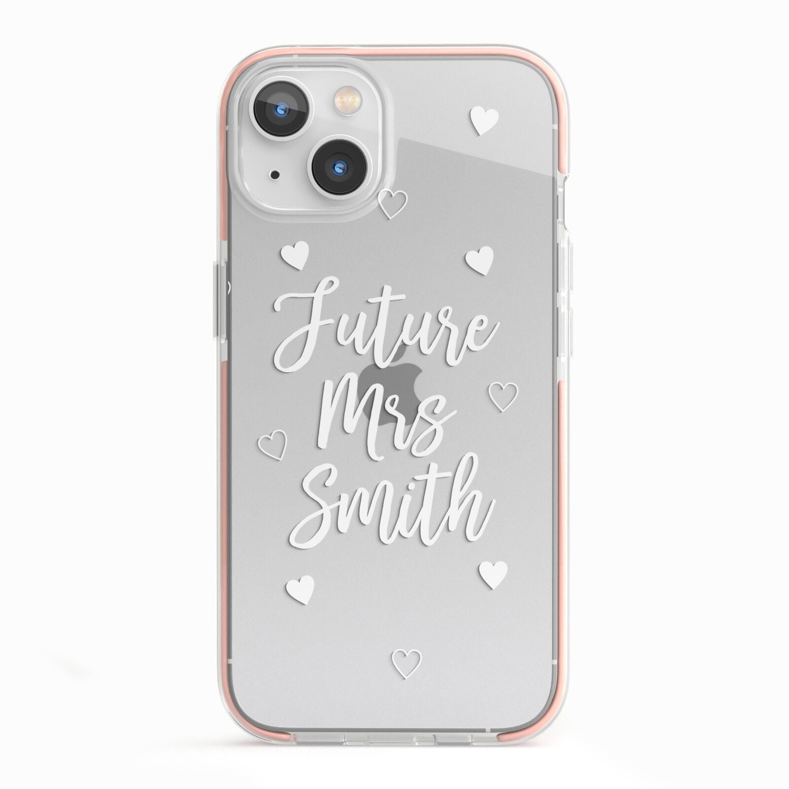 Personalised Future Mrs iPhone 13 TPU Impact Case with Pink Edges