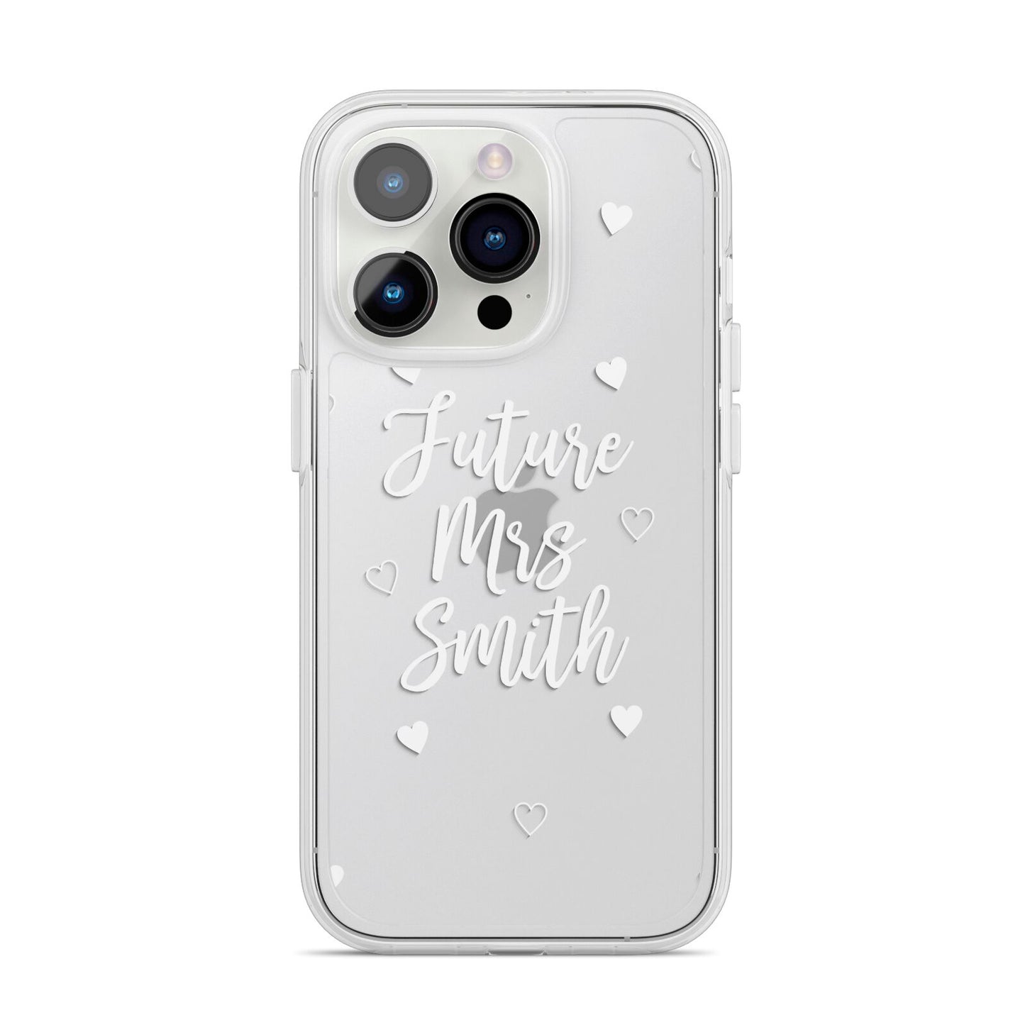 Personalised Future Mrs iPhone 14 Pro Clear Tough Case Silver