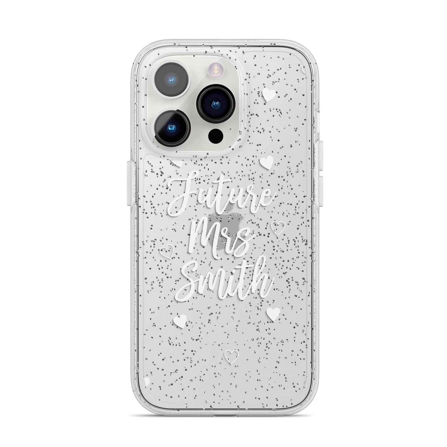 Personalised Future Mrs iPhone 14 Pro Glitter Tough Case Silver