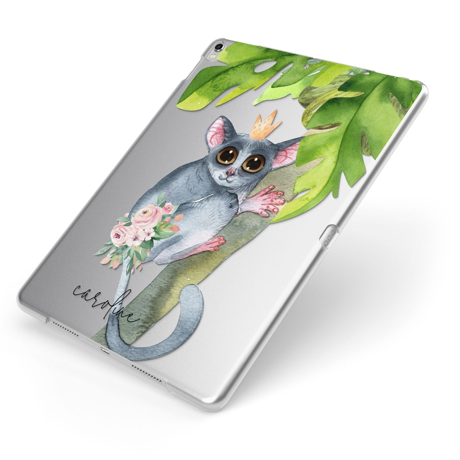 Personalised Galago Apple iPad Case on Silver iPad Side View