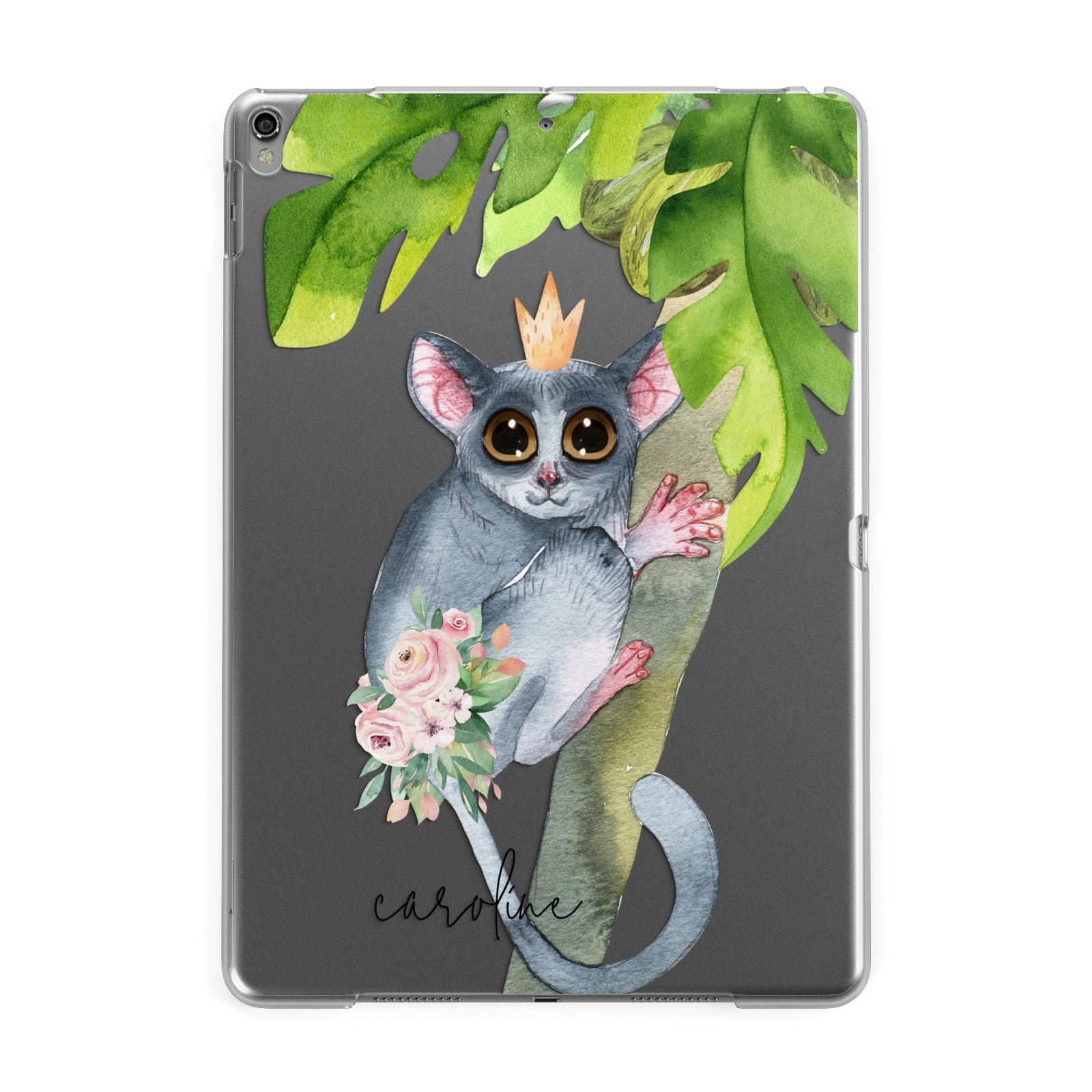 Personalised Galago Apple iPad Grey Case