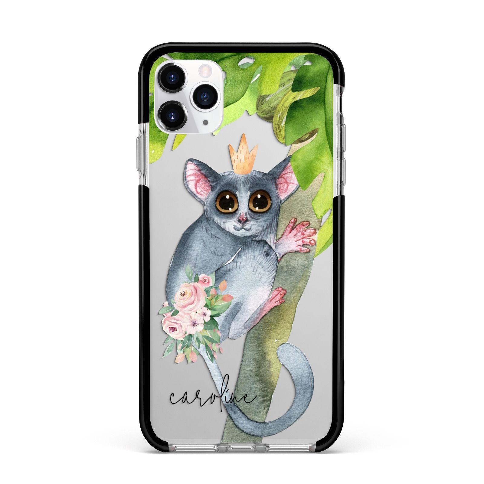 Personalised Galago Apple iPhone 11 Pro Max in Silver with Black Impact Case