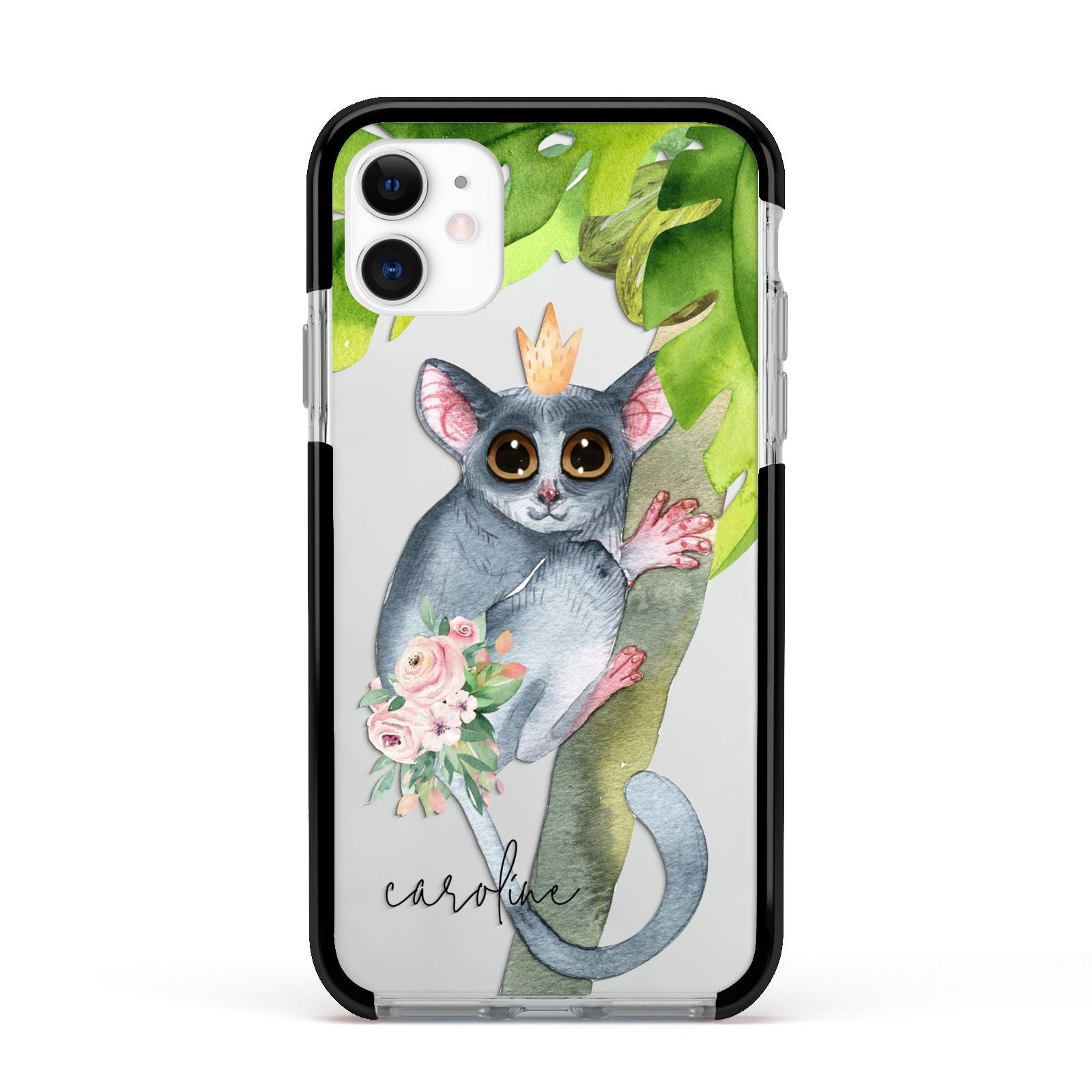 Personalised Galago Apple iPhone 11 in White with Black Impact Case