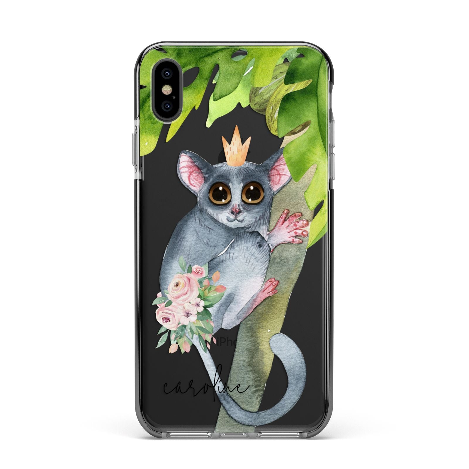 Personalised Galago Apple iPhone Xs Max Impact Case Black Edge on Black Phone
