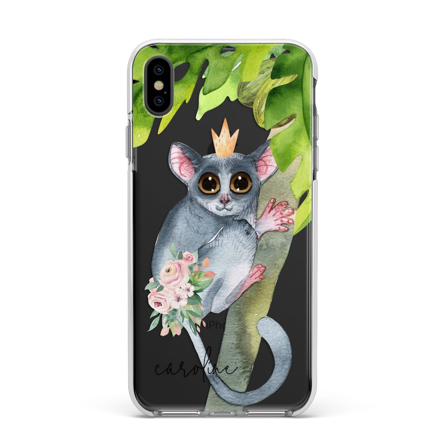 Personalised Galago Apple iPhone Xs Max Impact Case White Edge on Black Phone