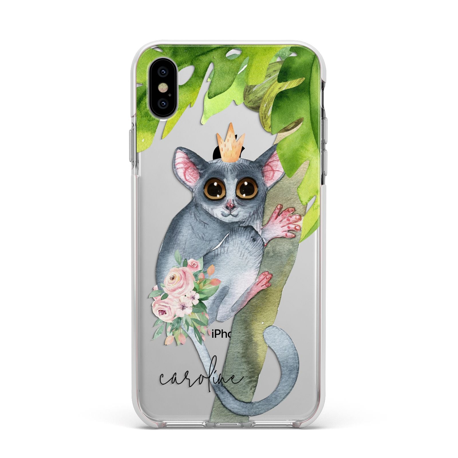 Personalised Galago Apple iPhone Xs Max Impact Case White Edge on Silver Phone