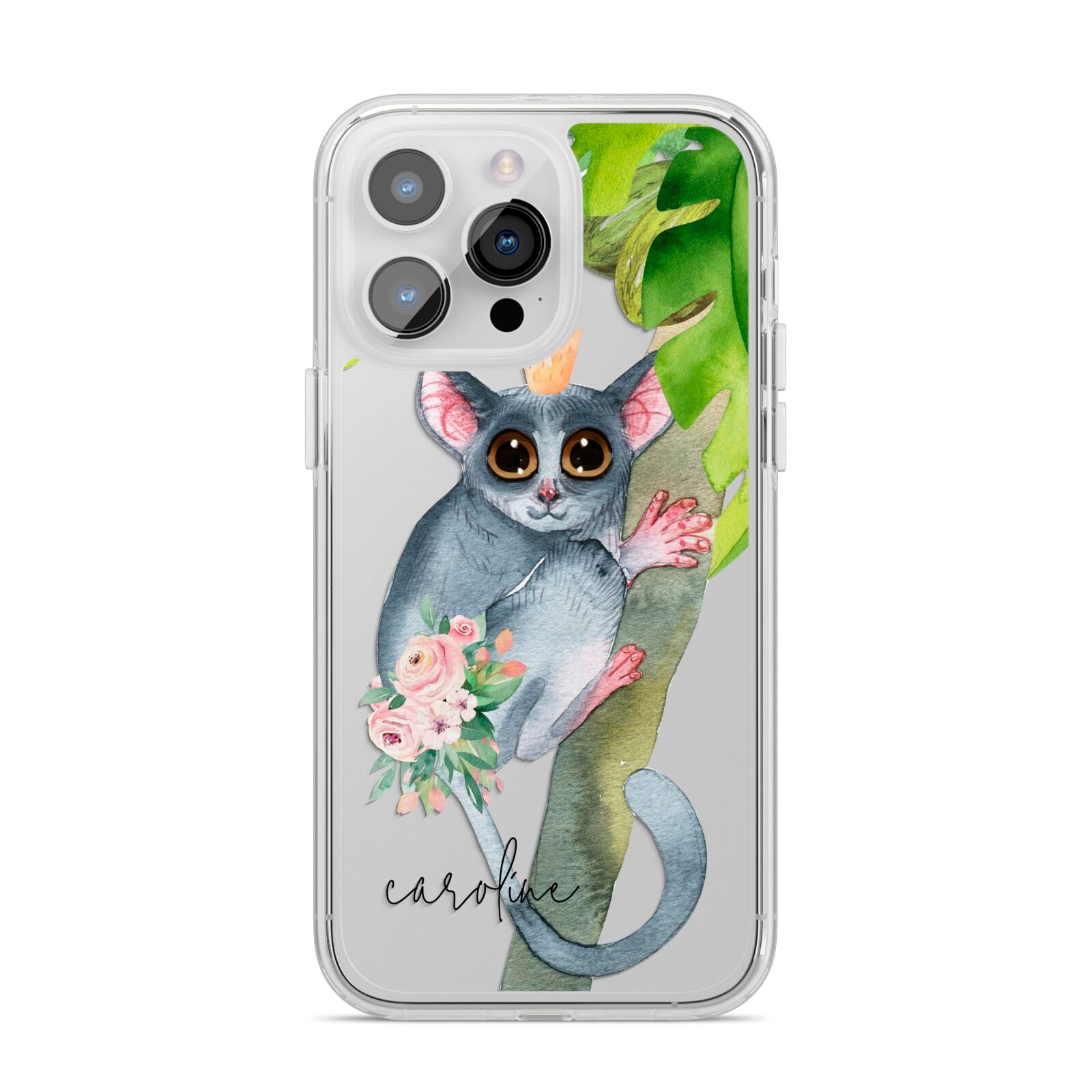 Personalised Galago iPhone 14 Pro Max Clear Tough Case Silver