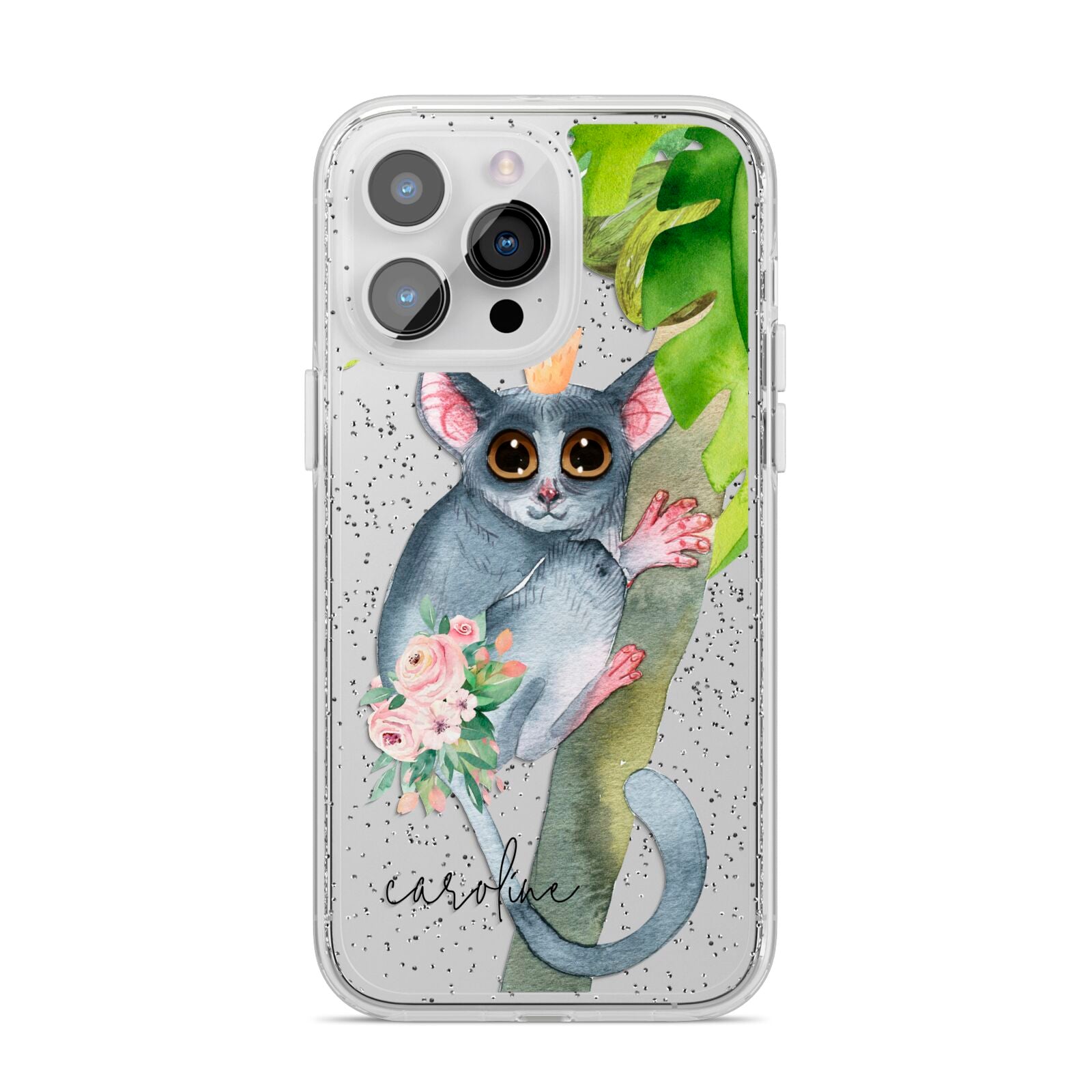 Personalised Galago iPhone 14 Pro Max Glitter Tough Case Silver