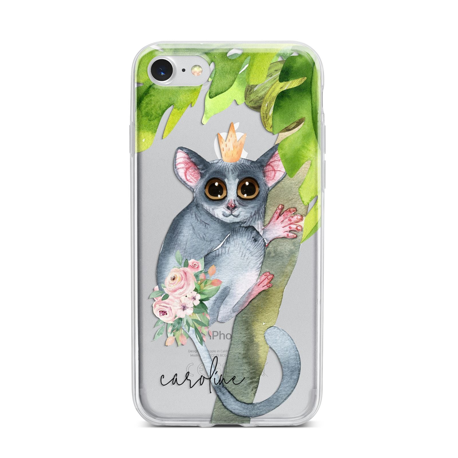 Personalised Galago iPhone 7 Bumper Case on Silver iPhone