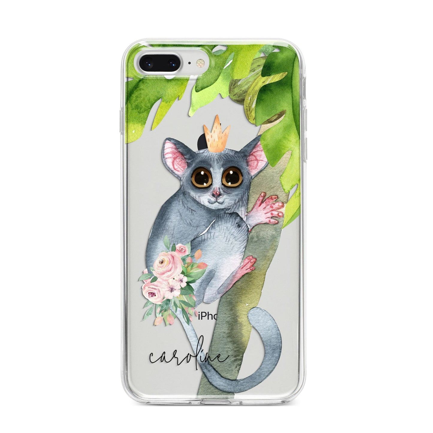 Personalised Galago iPhone 8 Plus Bumper Case on Silver iPhone