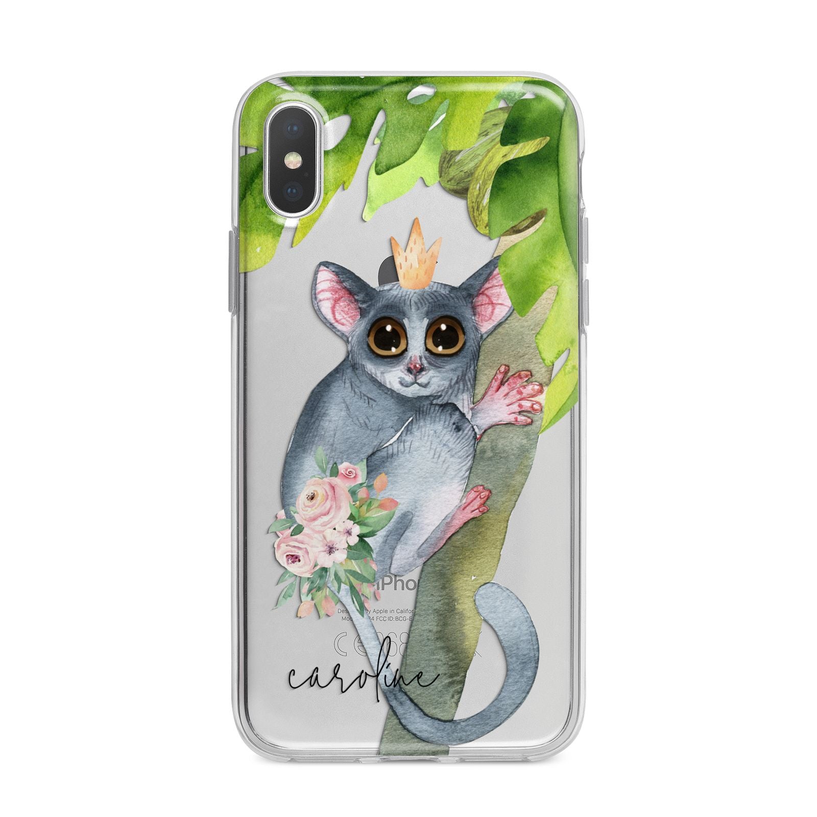 Personalised Galago iPhone X Bumper Case on Silver iPhone Alternative Image 1