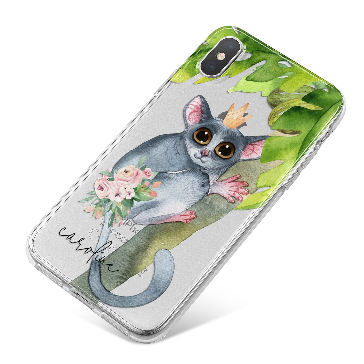 Personalised Galago iPhone X Bumper Case on Silver iPhone