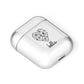 Personalised Geometric Heart Name Clear AirPods Case Laid Flat