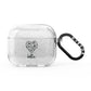 Personalised Geometric Heart Name Clear AirPods Glitter Case 3rd Gen