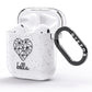 Personalised Geometric Heart Name Clear AirPods Glitter Case Side Image