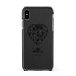 Personalised Geometric Heart Name Clear Apple iPhone Xs Max Impact Case Black Edge on Black Phone