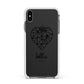 Personalised Geometric Heart Name Clear Apple iPhone Xs Max Impact Case White Edge on Black Phone