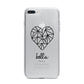 Personalised Geometric Heart Name Clear iPhone 7 Plus Bumper Case on Silver iPhone