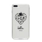 Personalised Geometric Heart Name Clear iPhone 8 Plus Bumper Case on Silver iPhone