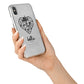 Personalised Geometric Heart Name Clear iPhone X Bumper Case on Silver iPhone Alternative Image 2
