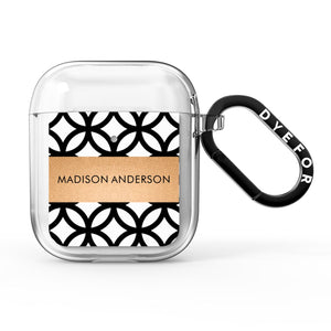 Personalised Geometric Name Or Initials Custom AirPods Case