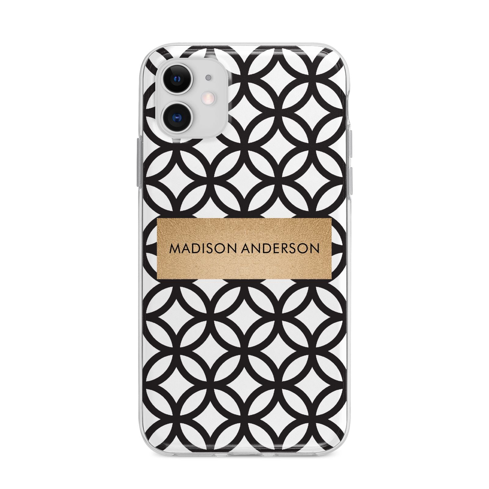 Personalised Geometric Name Or Initials Custom Apple iPhone 11 in White with Bumper Case