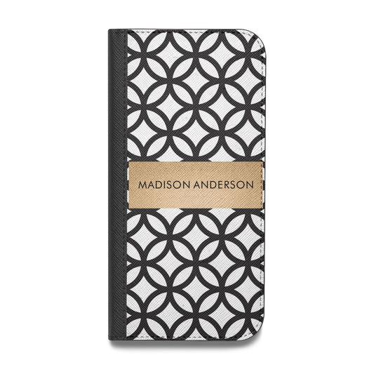Personalised Geometric Name Or Initials Custom Vegan Leather Flip Samsung Case