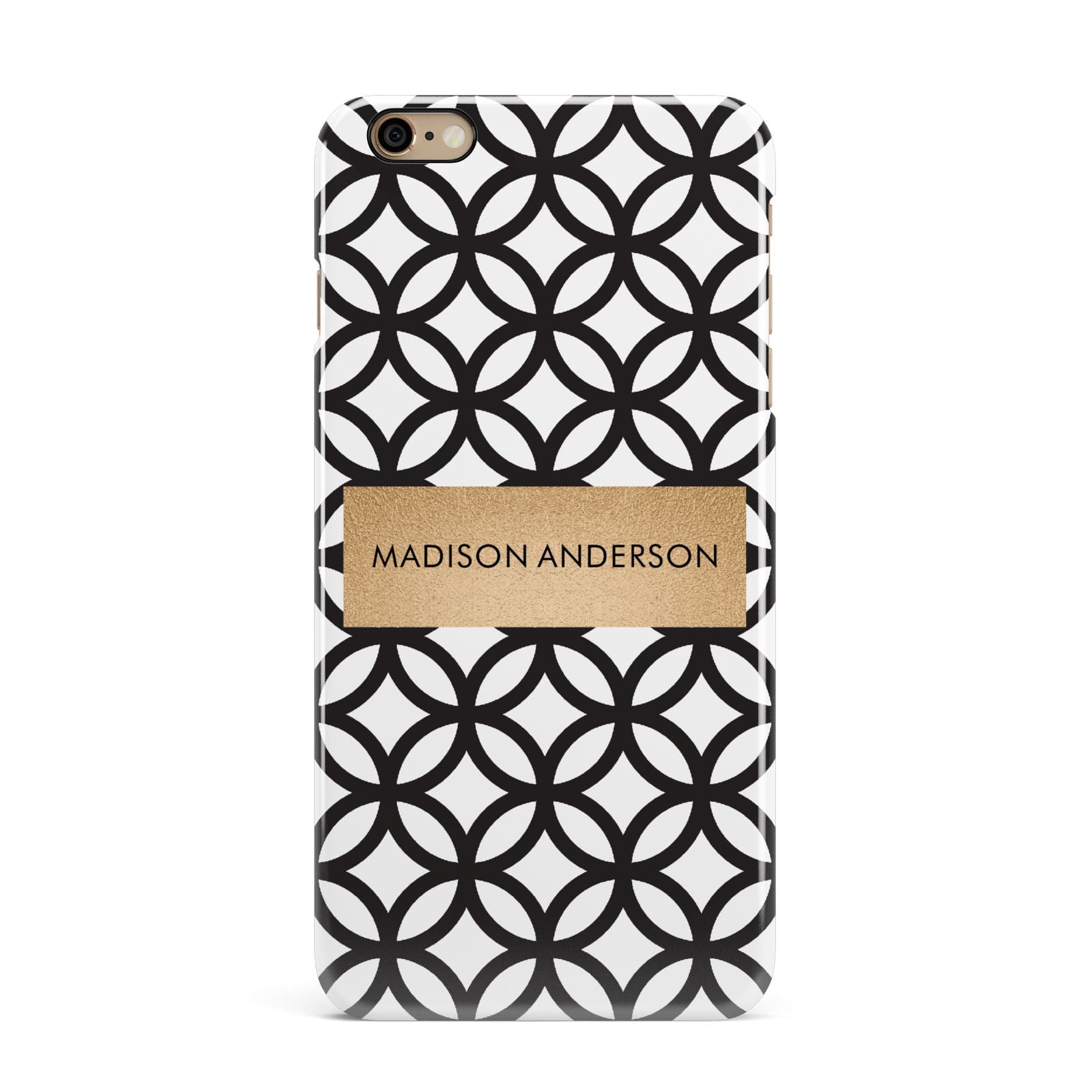 Personalised Geometric Name Or Initials Custom iPhone 6 Plus 3D Snap Case on Gold Phone