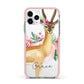 Personalised Gerenuk Apple iPhone 11 Pro in Silver with Pink Impact Case