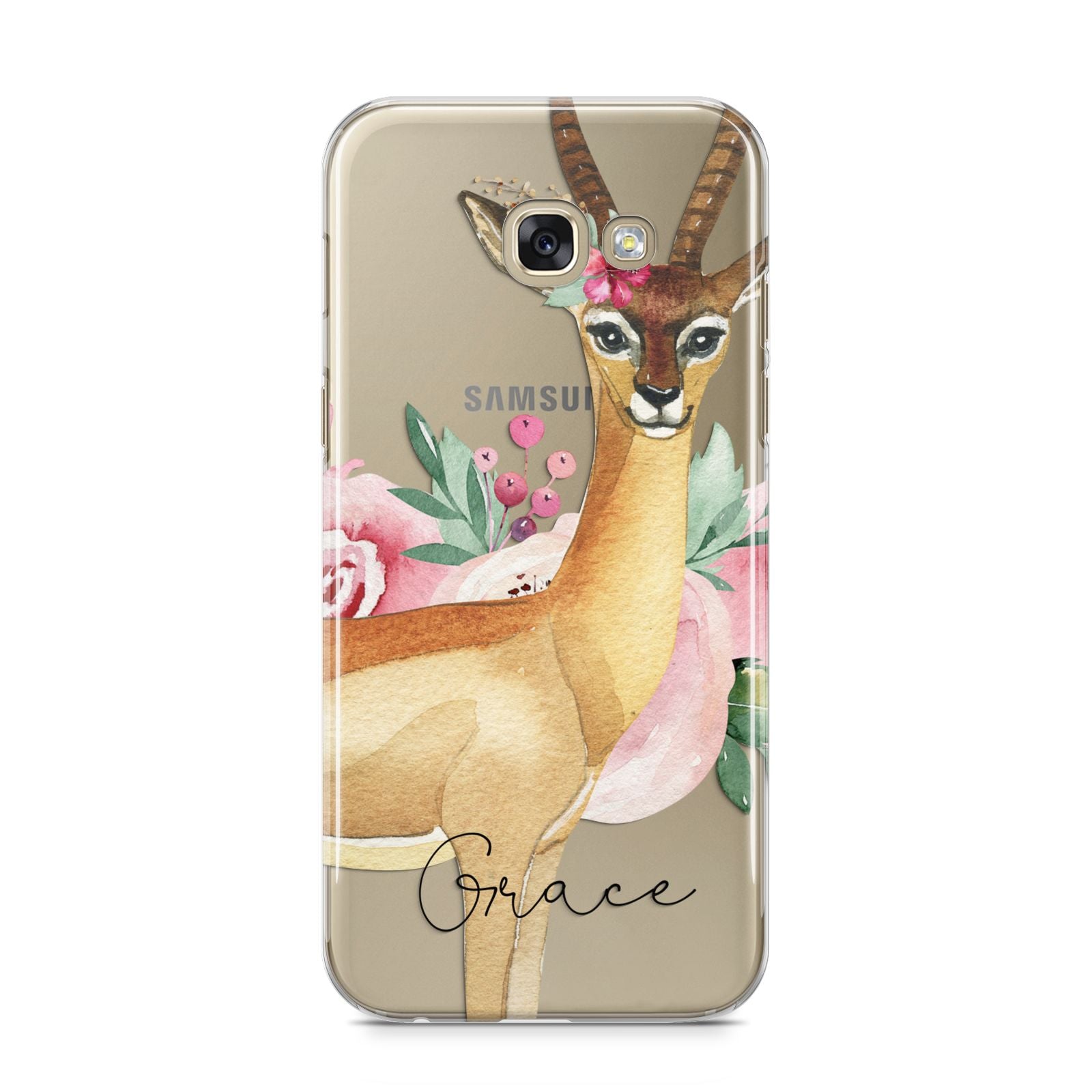Personalised Gerenuk Samsung Galaxy A5 2017 Case on gold phone