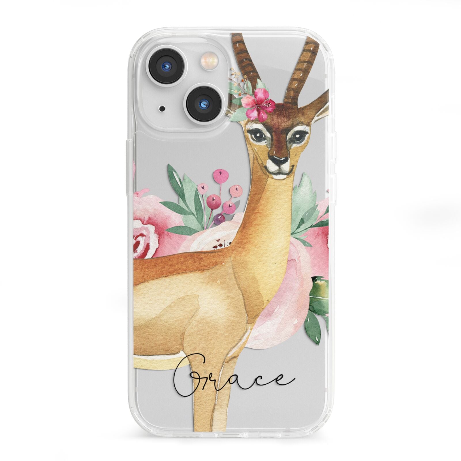 Personalised Gerenuk iPhone 13 Mini Clear Bumper Case