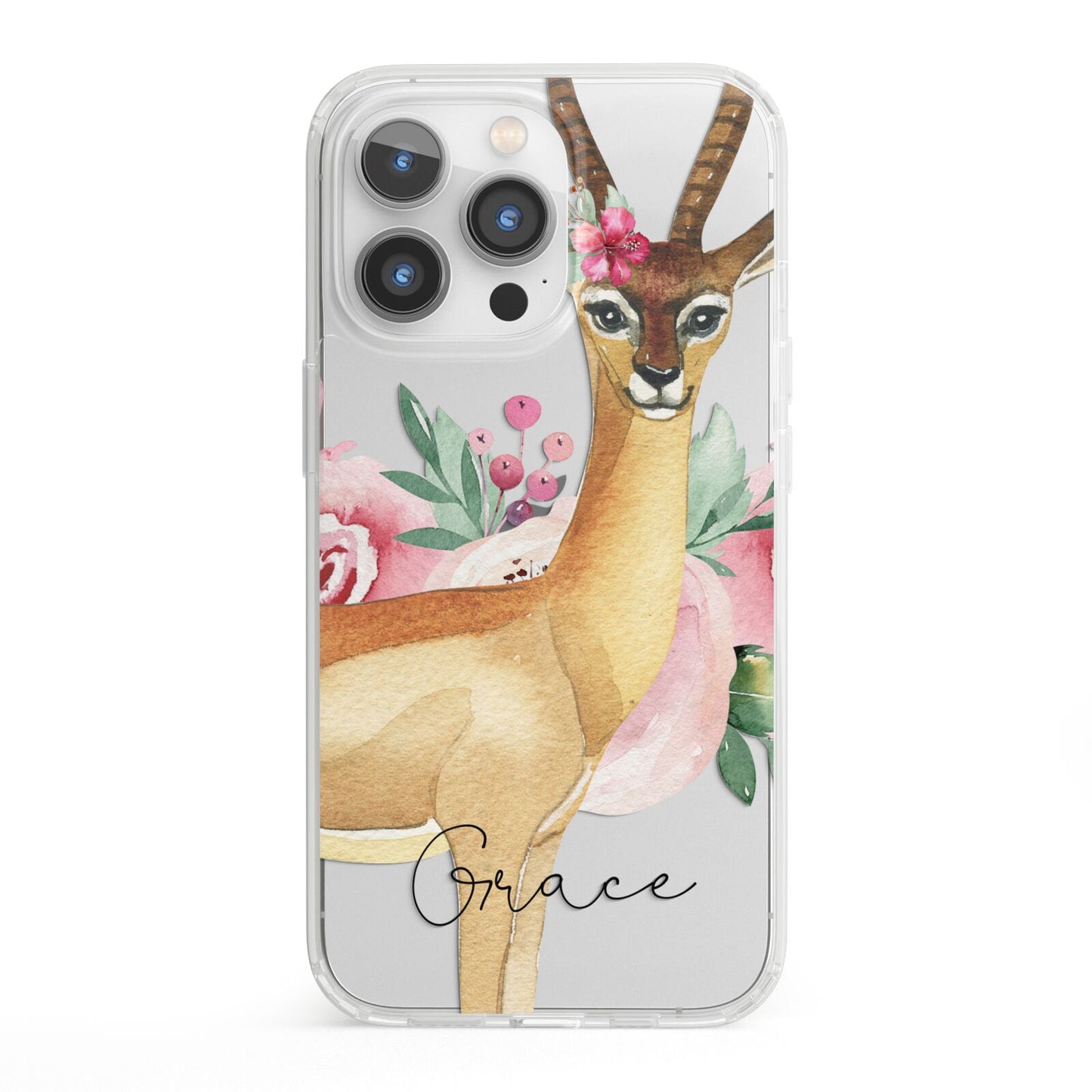Personalised Gerenuk iPhone 13 Pro Clear Bumper Case