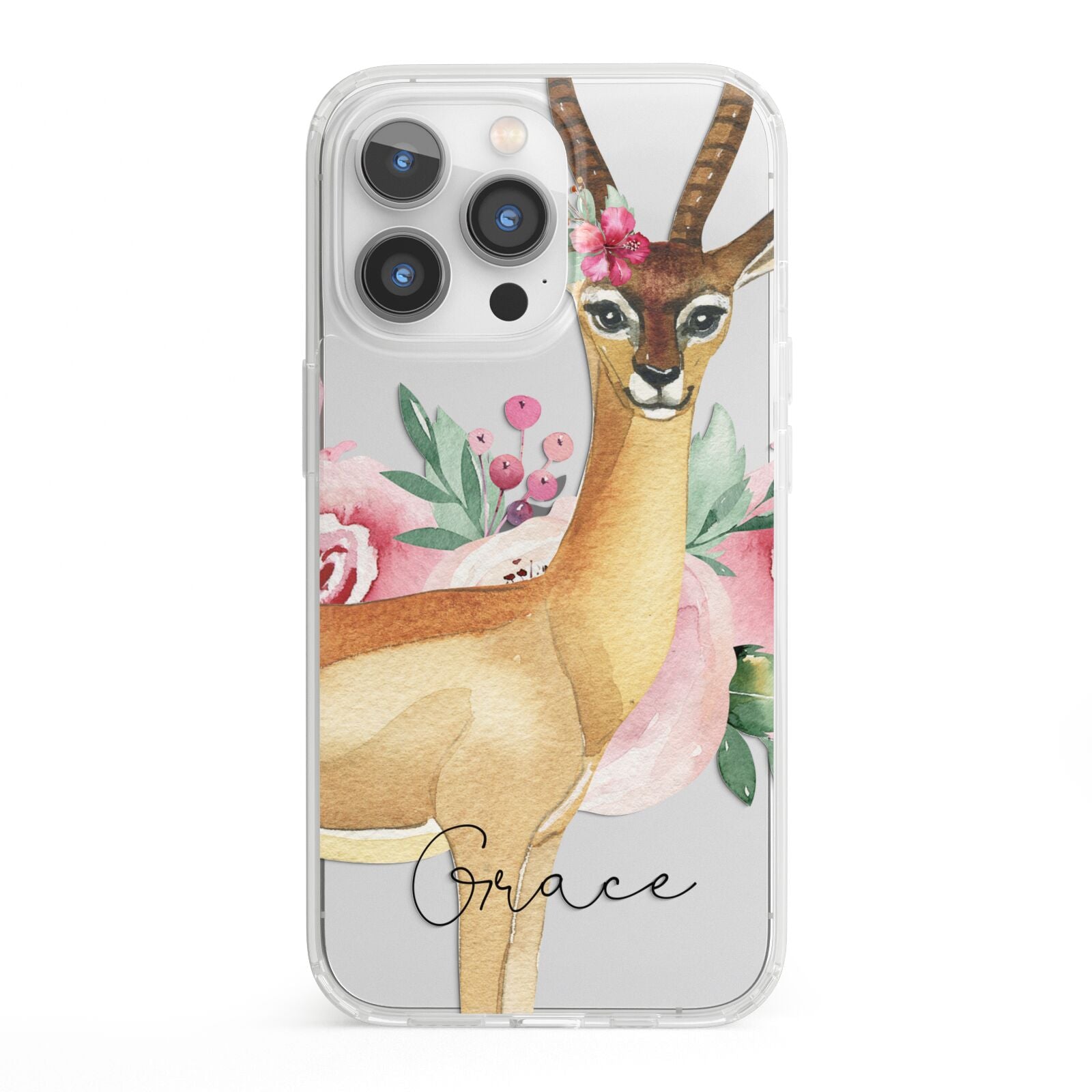 Personalised Gerenuk iPhone 13 Pro Clear Bumper Case