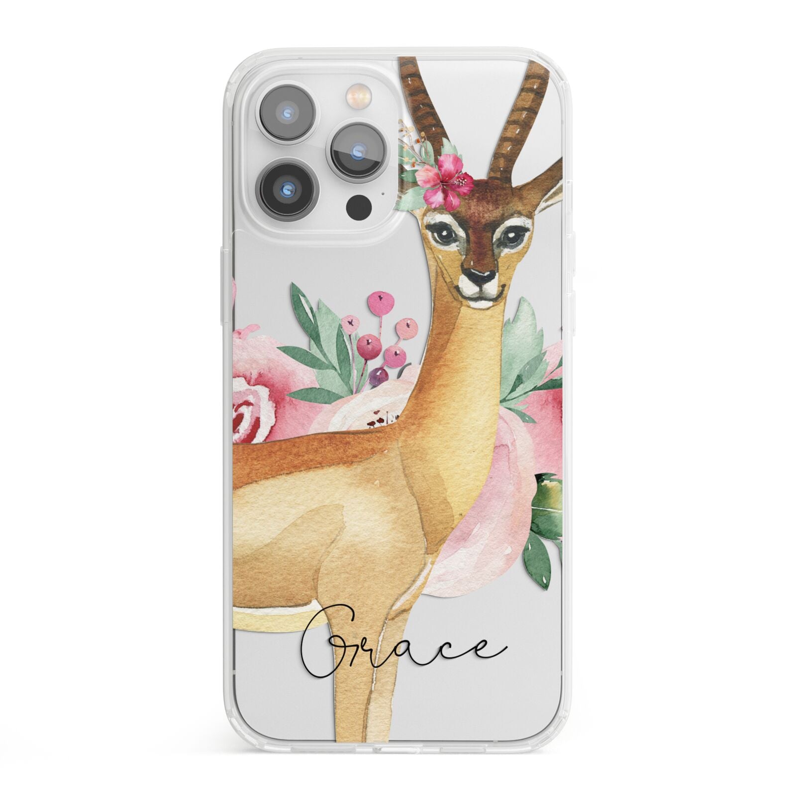 Personalised Gerenuk iPhone 13 Pro Max Clear Bumper Case