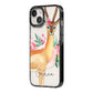 Personalised Gerenuk iPhone 14 Black Impact Case Side Angle on Silver phone