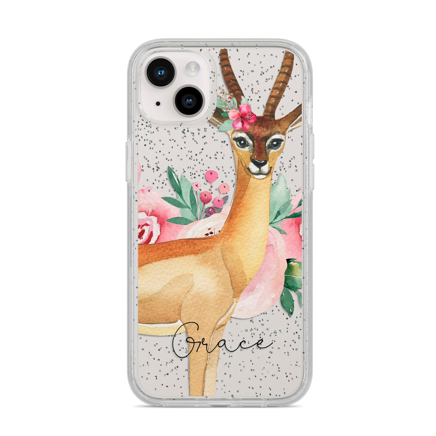 Personalised Gerenuk iPhone 14 Plus Glitter Tough Case Starlight