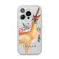 Personalised Gerenuk iPhone 14 Pro Glitter Tough Case Silver