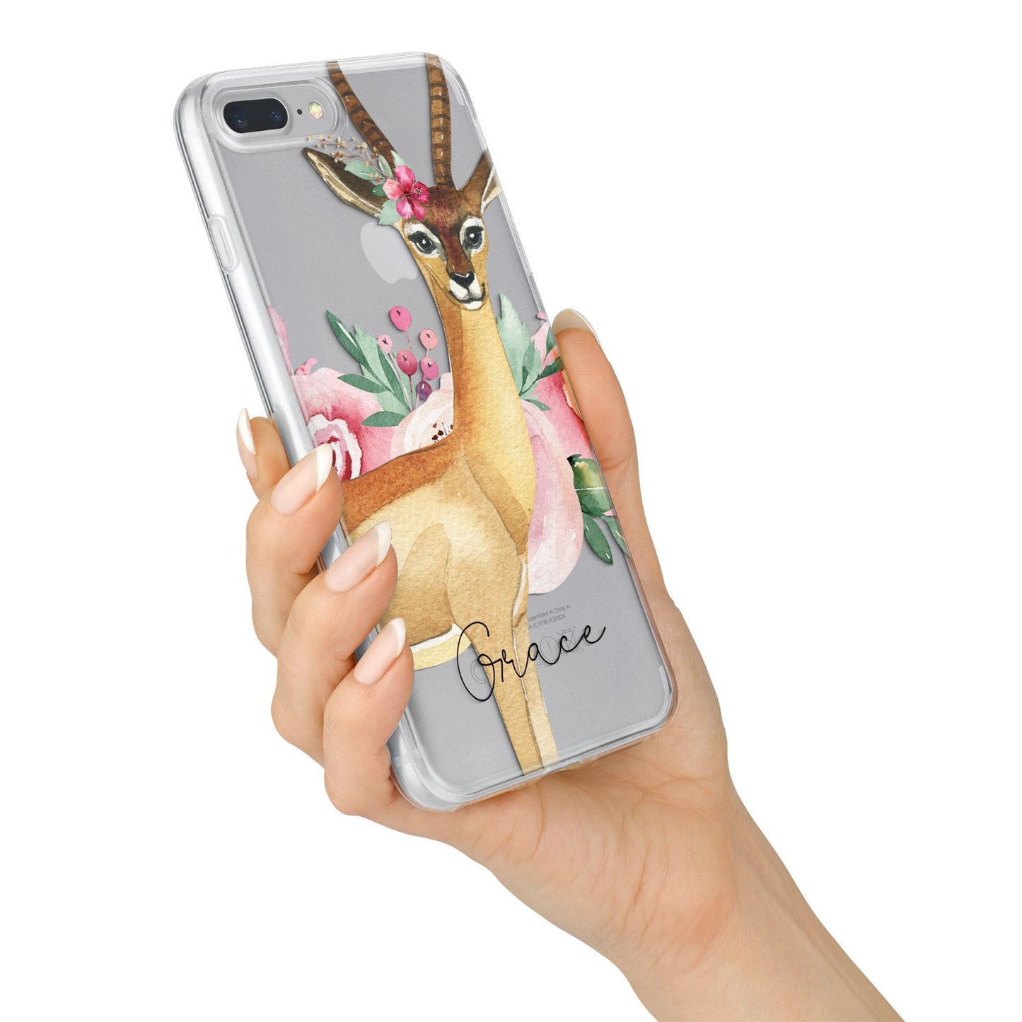 Personalised Gerenuk iPhone 7 Plus Bumper Case on Silver iPhone Alternative Image