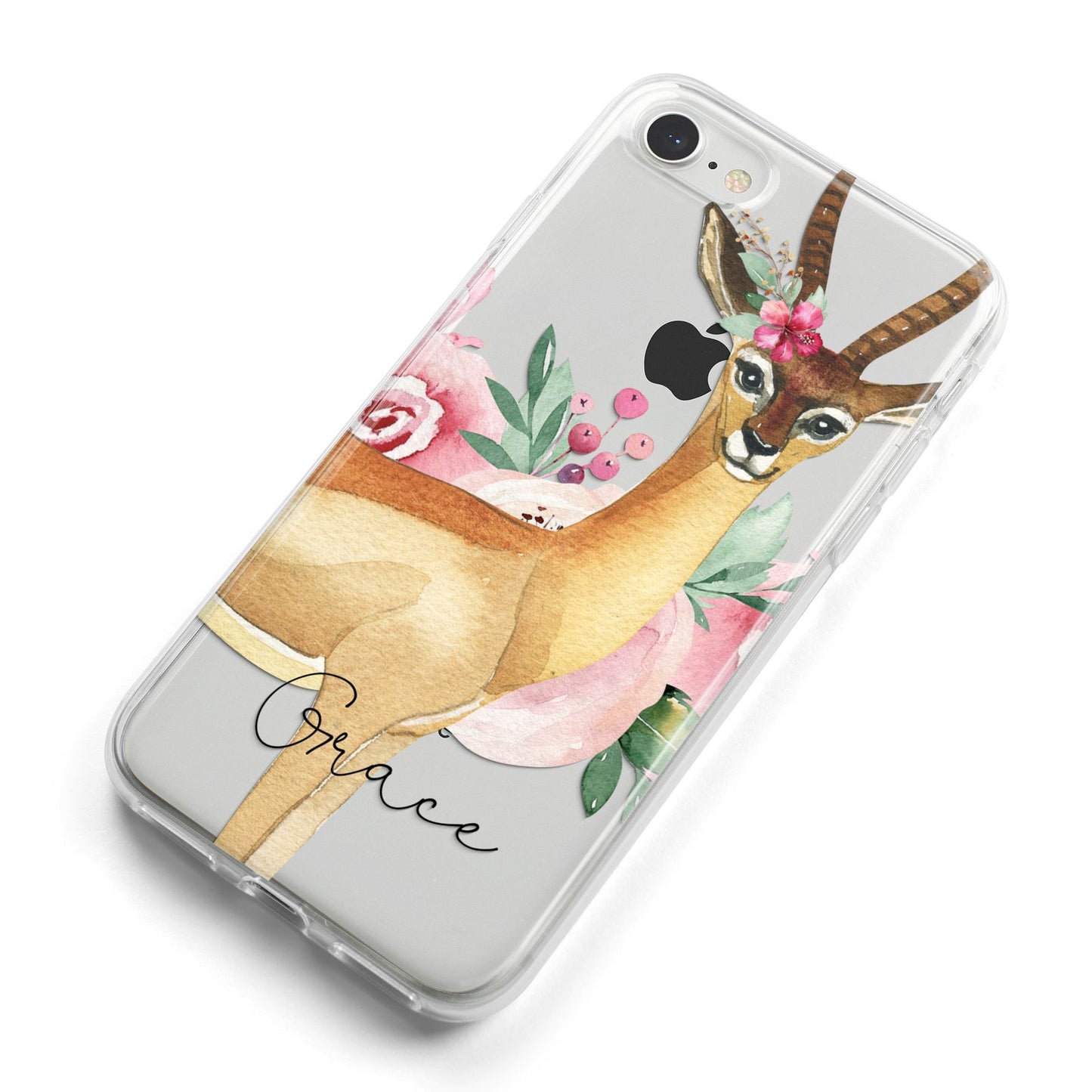 Personalised Gerenuk iPhone 8 Bumper Case on Silver iPhone Alternative Image