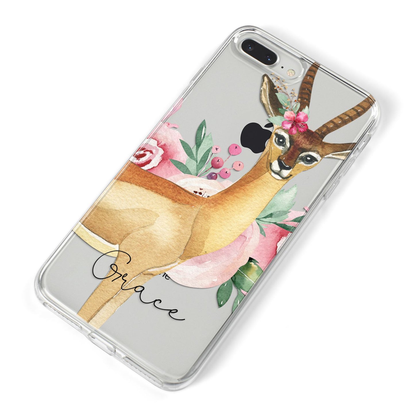 Personalised Gerenuk iPhone 8 Plus Bumper Case on Silver iPhone Alternative Image