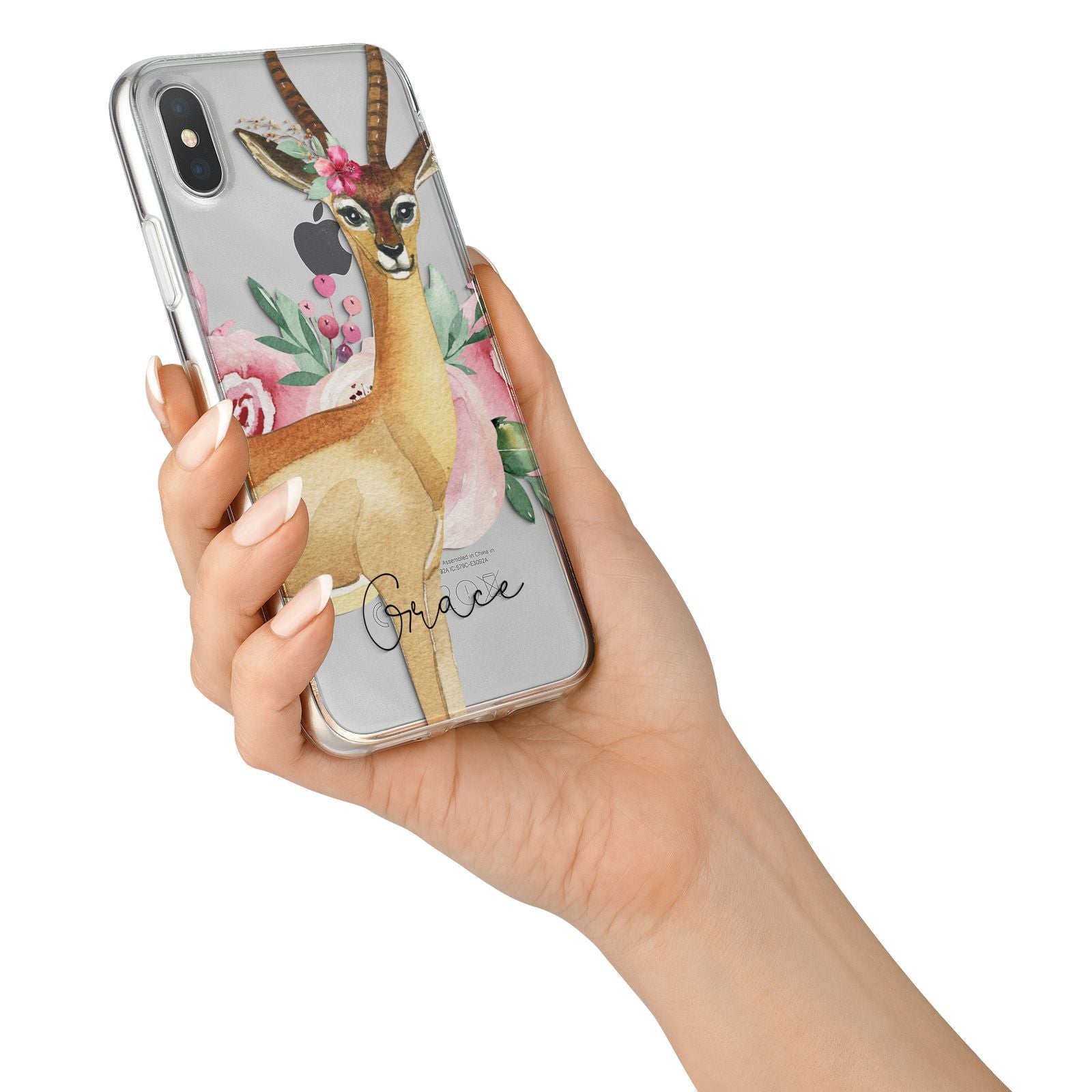Personalised Gerenuk iPhone X Bumper Case on Silver iPhone Alternative Image 2